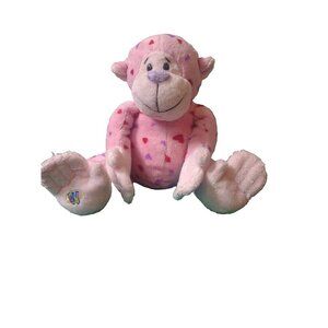 Ganz Pink Love Monkey Red Purple Hearts Plush Stuffed HM343 Webkinz No Code